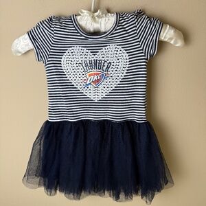 NBA Oklahoma City Thunder Dress Baby Girl 2T OKC Tulle Skirt Navy White Shirt